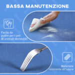 Cuccia Lettino per Cani Rialzato Pieghevole per Interno ed Esterno in Metallo e Tessuto Oxford, 76x61x18 cm, Blu - immagine 6