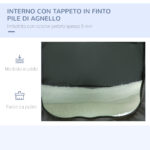 Trasportino per Cani Mini e Gatti con Cuscino, Sacca di Trasporto e Porte a Rete, 60x42x42 cm, Grigio - immagine 6