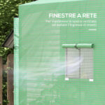 Serra da Giardino a Muro con 2 Porte Avvolgibili e Copertura in PE Anti UV, 2x80x2cm, Verde - immagine 6
