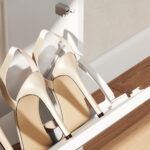 Scarpiera a Specchio con 3 Cassetti a Ribalta per 9 Paia di Scarpe, in Legno, 65x17x114,5 cm, Bianco - immagine 9