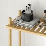 Mobile Sopra WC a 3 Ripiani a Doghe Salvaspazio in Bambù, 63,5x25,5x181 cm, color Legno - immagine 8