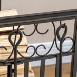 Portalegna Rialzato per Camino in Acciaio Antiruggine, Porta Legna da Interni ed Esterni, 4 Attrezzi Inclusi, 75x30x60cm - immagine 9