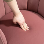 Poltrona Imbottita con Schienale a Conchiglia e Gambe in Legno, Poltrona in Velluto per Salotto e Camera, 66x66x78,5cm, Rosa - immagine 9