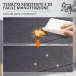 Divano 2 Posti Moderno in Tessuto Senza Braccioli, Divanetto da Salotto con Gambe in Legno, 117x56,5x77 cm, Grigio Scuro - immagine 5