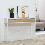 Consolle Moderna per Ingresso e Soggiorno con 2 Cassetti in Metallo 1x30x75cm - Bianco - immagine 2