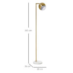 Lampada da Terra Moderna con Paralume Regolabile in Stile Vintage Compatibile con E27 40W - Oro - immagine 3