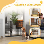 Cancellino per Cani a 2 Estensioni con Larghezza Regolabile fino a 1 cm e Chiusura Automatica, Nero - immagine 8