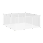 Recinto per Cuccioli e Piccoli Animali Modulabile in Metallo e PP, 12 Pannelli da 35x45cm Bianco - immagine 10