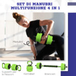Pesi da Palestra Set 4 in 1 da 40kg totali, utilizzabile come Kettlebell, Manubri e Bilancieri - immagine 4