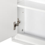 Armadietto Bagno a 2 Ante con Specchiera e Ripiano Regolabile in MDF, 48x14,5x45cm, Bianco - immagine 9