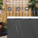 Panca Contenitore 380L in HDPE con 2 Maniglie Laterali e Leva a Gas, 115x60x60 cm, Nero e Grigio - immagine 5