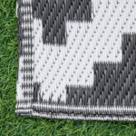 Tappeto Esterno per Balcone e Terrazza Reversibile con Fantasia Geometrica, 2,74x1,82 m, Nero e Bianco - immagine 7