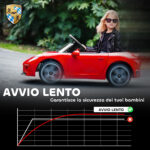 Macchina per Bambini 3-5 Anni con Licenza Ufficiale RUF GT, Telecomando, Cintura di Sicurezza e Musica, Rosso - immagine 7