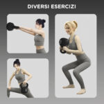 Kettlebell 4kg in Plastica e Sabbia con Base Piatta e Impugnatura, 18x12x20 cm, Nero - immagine 4