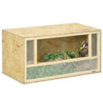 Terrario per Rettili in Legno con Porte in Vetro Scorrevoli e Pannelli in Rete, 40x80x40 cm