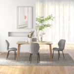 Set di 4 Sedie da Pranzo Moderne per Cucina e Soggiorno con Rivestimento in Flanella, Grigio - immagine 8