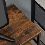 Mobile TV, Mobile Porta TV Fino a 47" con 2 Cassetti Pieghevoli in Tessuto e Mensola, Mobiletto per Televisore per Soggiorno, Camera da Letto e Salotto, 98x29x56 cm, Marrone Rustico - immagine 8