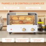 Fornetto Elettrico 12L con Timer e Temperatura Regolabile, in Acciaio e Plastica, 31,5x27,7x22,7 cm, Bianco e Oro - immagine 7