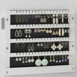 Specchiera Portagioie da Parete e Porta con Specchio Interno Illuminato e Serratura, 37x10x120 cm - immagine 9