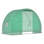 Serra a Tunnel con Porta Avvolgibile e Finestre, Copertura PE e Struttura in Acciaio, 1,5x3x2m, Verde