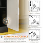 Mobiletto con Cassetto di Legno, con Ripiano Regolabile, Mobiletto da Cucina Salvaspazio, Soggiorno e Anticamera, in Legno MDF, 60x40x90cm, Bianco e Nero - immagine 7