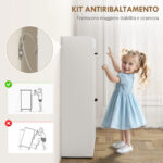 Scarpiera Slim con 2 Cassetti Ribaltabili e 3 Vani Aperti, Capacità 15 Scarpe, 83x24x90,5 cm, Bianco - immagine 7