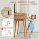 Tavolo da Trucco con Specchio a Luci LED e Spazio Contenitore in Legno, 1x40x87 cm - immagine 8