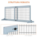 Cancellino per Cani Estensibile da Interno in Legno e Acciaio, 104-180x36x69cm, Blu-grigio - immagine 6