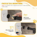 Cancellino per Cani a 2 Estensioni con Larghezza Regolabile fino a 1 cm e Chiusura Automatica, Nero - immagine 7