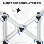 Sedia per doccia per Anziani, Disabili e Donne Incinte Imbottita con forma a U, 54x52x70-82cm, Bianco - immagine 6