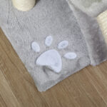Albero Tiragraffi per Gatti in Peluche con Palo in Sisal, Cuccia e 2 Palline, 40x30x43cm, Grigio - immagine 8