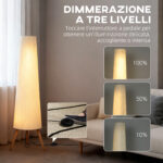 Lampada da Terra Treppiede con Interruttore a Pedale e Luminosità Regolabile, 46x46x153 cm, Bianco - immagine 4