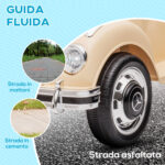 Macchina Elettrica per Bambini 18-48 Mesi con un clacson funzionante e USB, Auto Licenza Mercedes-Benz con Musica, Beige | Aosom Italy - immagine 6