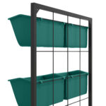 Orto Verticale da Parete a 3 Livelli con 6 Vasi, in Acciaio e Plastica, 52x14x66 cm, Verde - immagine 9