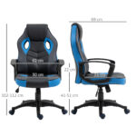 Sedia da Gaming Poltrona da Ufficio Girevole con Rotelle in Similpelle - immagine 3