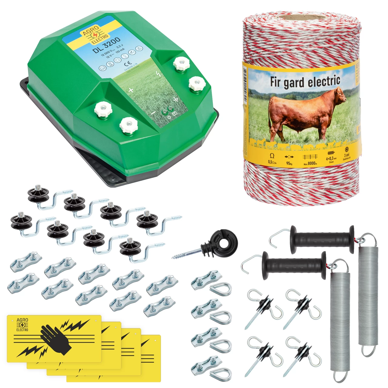 32-500-0 Kit completo recinto elettrico, 500 m, 3,2 Joule, per animali domestici :: 500 m - immagine 1