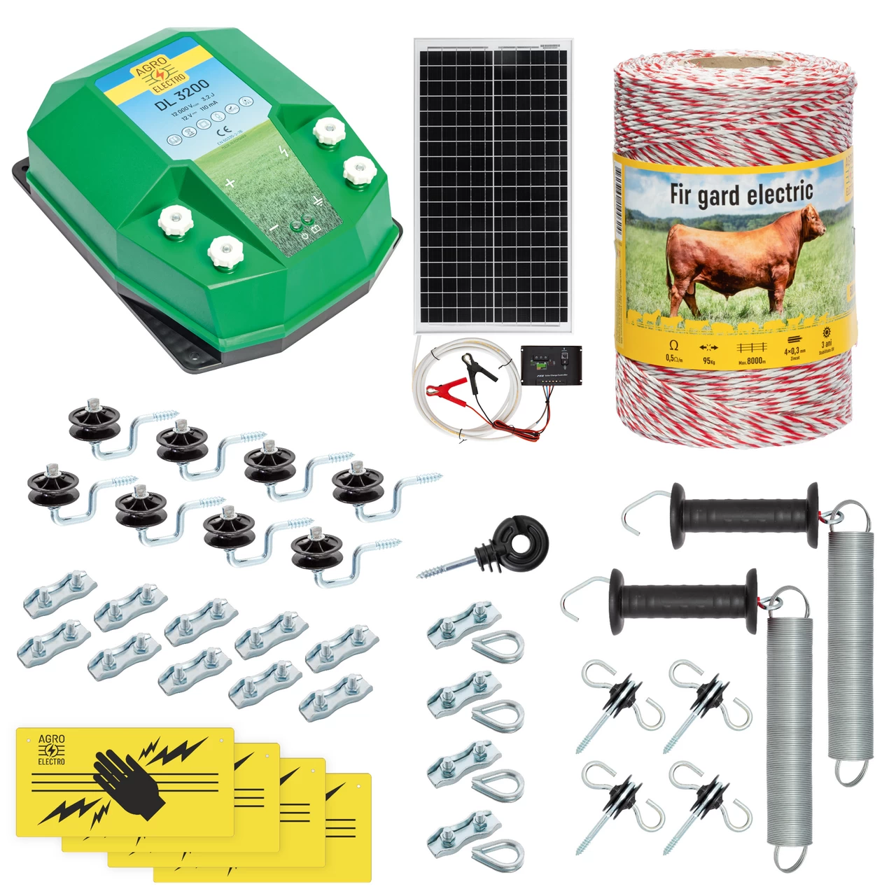 32-500-s Kit completo recinto elettrico, 500 m, 3,2 Joule, al sistema solare, per animali domestici :: 500 m - immagine 1