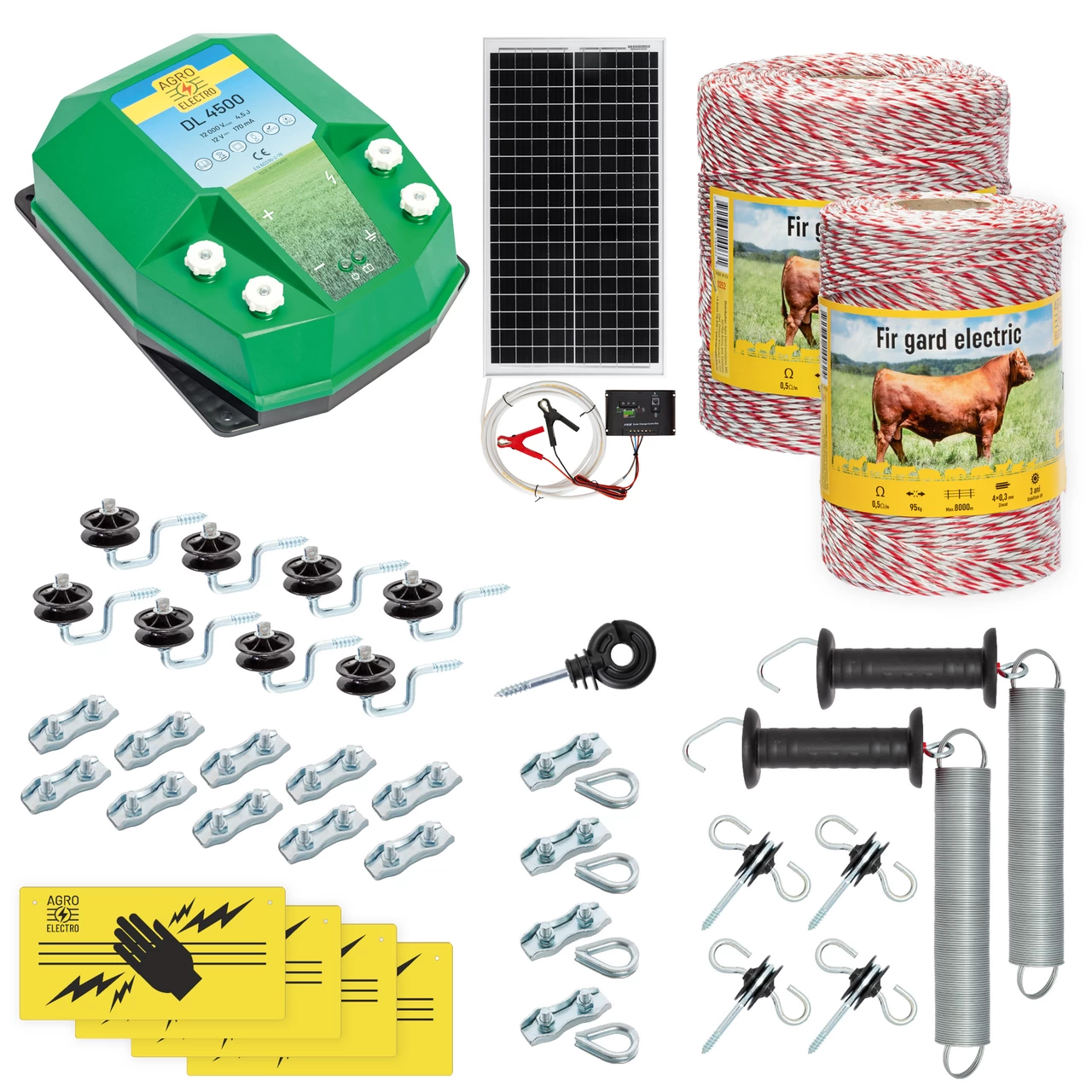 45-1500-s Kit completo recinto elettrico, 1500 m, 4,5 Joule, al sistema solare, per animali domestici :: 1500 m - immagine 1