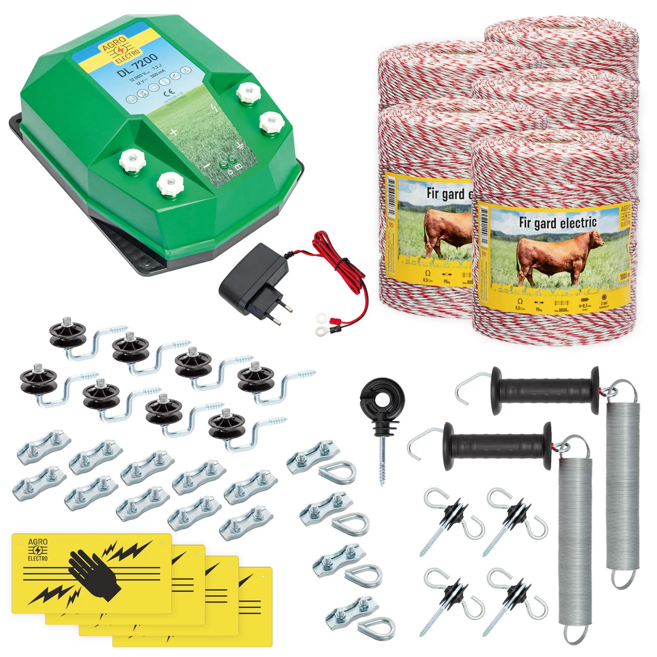 72-5000-a Kit completo recinto elettrico, 5000 m, 7,2 Joule, 230 V, per animali domestici :: 5000 m - immagine 1