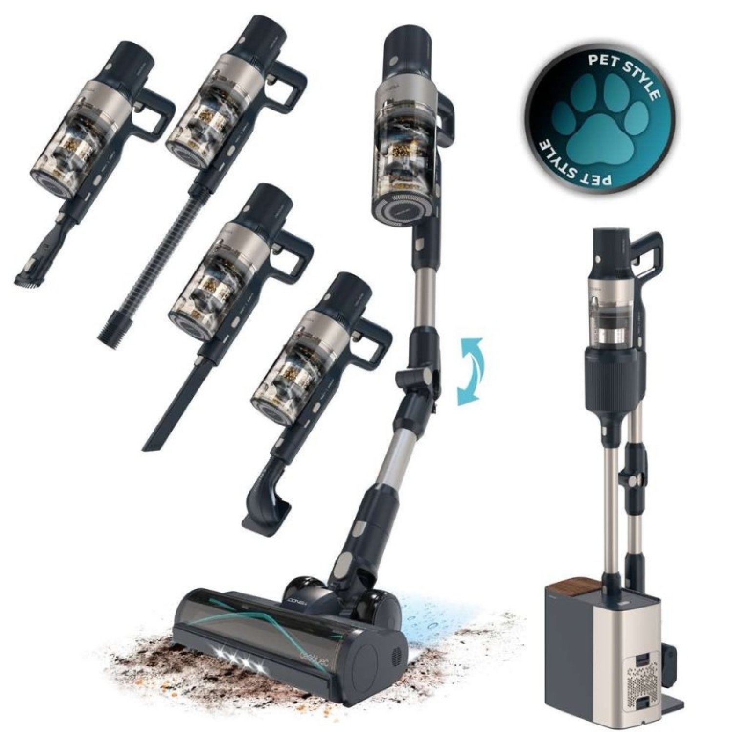 A01_EU01_102268_1.jpg Aspirapolvere verticali BLCD Conga Rockstar 5500 Hurricane Station Pet Flex - immagine 1
