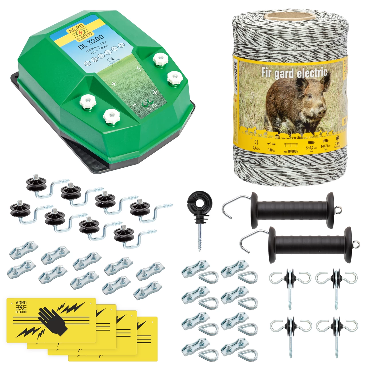 bw-32-500-0 Kit completo recinto elettrico, 500 m, 3,2 Joule, per animali selvatici :: 500 m - immagine 1