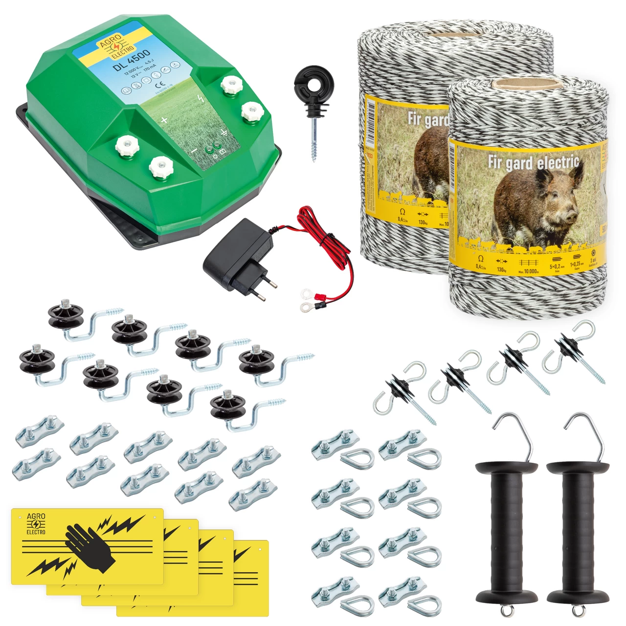 cw-45-1500-a Kit completo recinto elettrico, 1500 m, 4,5 Joule, 230 V, per animali selvatici :: 1500 m - immagine 1
