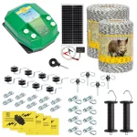 Kit completo recinto elettrico, 1500 m, 4,5 Joule, al sistema solare, per animali selvatici :: 1500 m