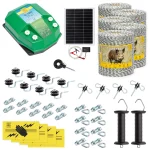 Kit completo recinto elettrico, 5000 m, 7,2 Joule, al sistema solare, per animali selvatici :: 5000 m