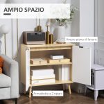 Mobile Multiuso Moderno in Truciolato e Legno di Pino con Ripiano Interno Regolabile su 3 Livelli, 77x35x77.5 cm - immagine 4