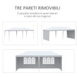 Tendone da Giardino Pieghevole per Feste ed Eventi con Pannelli Rimovibili, 5.83x2.95 m, Bianco - immagine 6