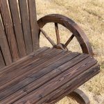 Panchina da Giardino in Legno Stile Country con Braccioli a Ruota, 108x66x95cm, Colore Legno - immagine 8