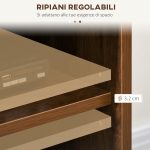 Mobile Porta TV fino 65" con 2 Armadietti e 2 Vani Aperti in Legno, 150x40x56cm, Marrone - immagine 5