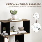 Libreria Moderna Asimmetrica a Parete con 5 Ripiani in Legno, 70x29.5x163cm, Marrone Rustico - immagine 6