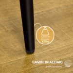 Set 2 Sedie da Salotto e Sala da Pranzo Imbottite, in Metallo e Tessuto Effetto Velluto Beige, 52x54x79 cm - immagine 5